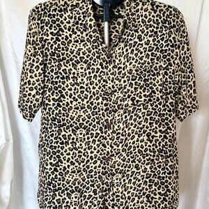 Mr. Gobleg | Leopard Print Button-Up Shirt | Size XL